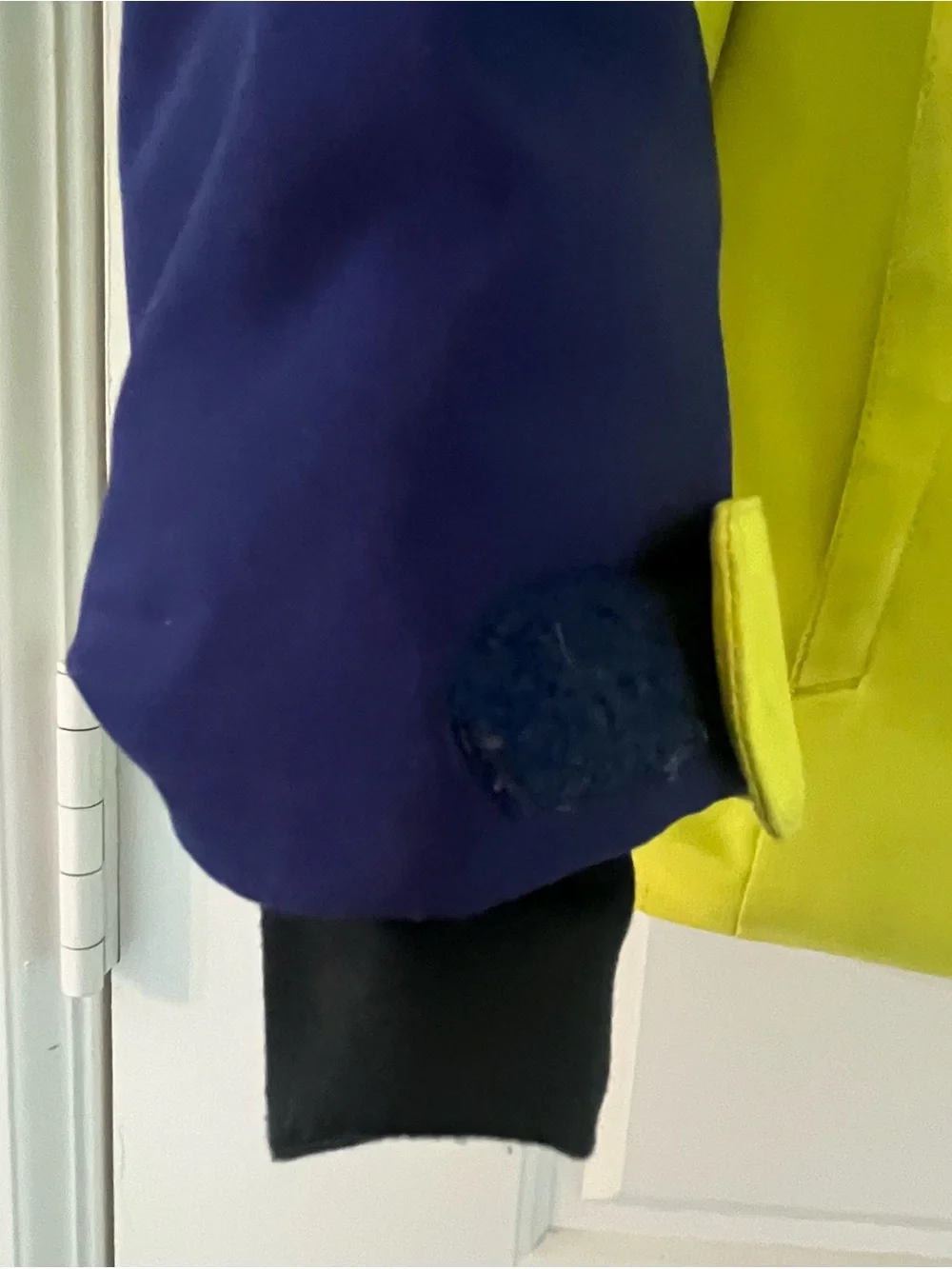 Kids Neon Yellow & Navy Hooded Rain Jacket European size 116/USA 6